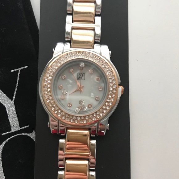 Silver and yellow gold crystal watch - Picture 2 of 3